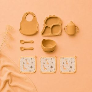 Baby Fun Dinosaur Silicone Feeding Set 9PCS