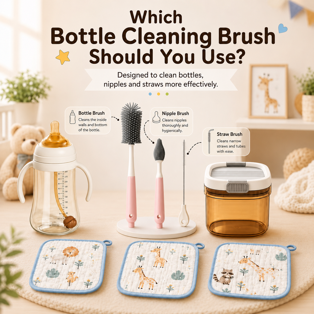 Bottle brush nipple brush and straw brush for baby bottle cleaning